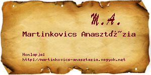 Martinkovics Anasztázia névjegykártya
